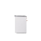 30'' Nostalgie II Series Freestanding Dual Fuel Range - White - Bronze trim- Natural Gas