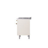 36'' Nostalgie II Series Freestanding Dual Fuel Range - Antique White - Bronze trim - Griddle - Natural Gas