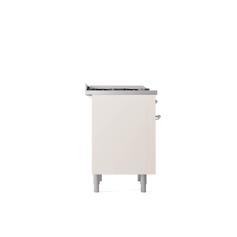 36'' Nostalgie II Series Freestanding Dual Fuel Range - Antique White - Bronze trim - Griddle - Natural Gas