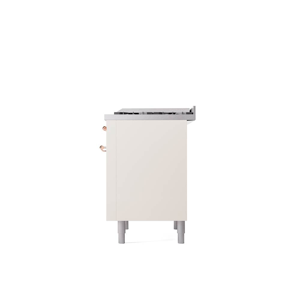 36'' Nostalgie II Series Freestanding Dual Fuel Range - Antique White - Bronze trim - Griddle - Natural Gas