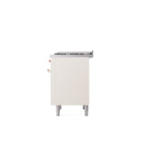 36'' Nostalgie II Series Freestanding Dual Fuel Range - Antique White - Bronze trim - Griddle - Natural Gas