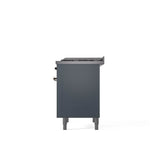 36'' Nostalgie II Series Freestanding Dual Fuel Range - Blue Grey - Bronze trim - Griddle - Natural Gas
