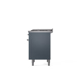 36'' Nostalgie II Series Freestanding Dual Fuel Range - Blue Grey - Bronze trim - Griddle - Natural Gas