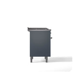 36'' Nostalgie II Series Freestanding Dual Fuel Range - Blue Grey - Bronze trim - Griddle - Natural Gas