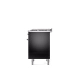 36'' Nostalgie II Series Freestanding Dual Fuel Range - Glossy Black - Bronze trim - Griddle - Natural Gas