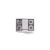 36'' Nostalgie II Series Freestanding Dual Fuel Range - Burgundy - Bronze trim - Griddle - Natural Gas