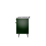 36'' Nostalgie II Series Freestanding Dual Fuel Range - Emerald Green - Bronze trim - Griddle - Natural Gas