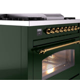 36'' Nostalgie II Series Freestanding Dual Fuel Range - Emerald Green - Bronze trim - Griddle - Natural Gas