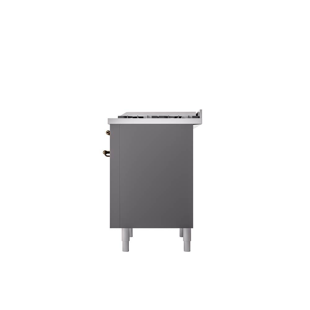 36'' Nostalgie II Series Freestanding Dual Fuel Range - Matte Graphite - Bronze trim - Griddle - Natural Gas