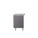 36'' Nostalgie II Series Freestanding Dual Fuel Range - Matte Graphite - Bronze trim - Griddle - Natural Gas