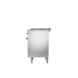 36'' Nostalgie II Series Freestanding Dual Fuel Range - Stainless Steel - Bronze trim - Griddle - Natural Gas