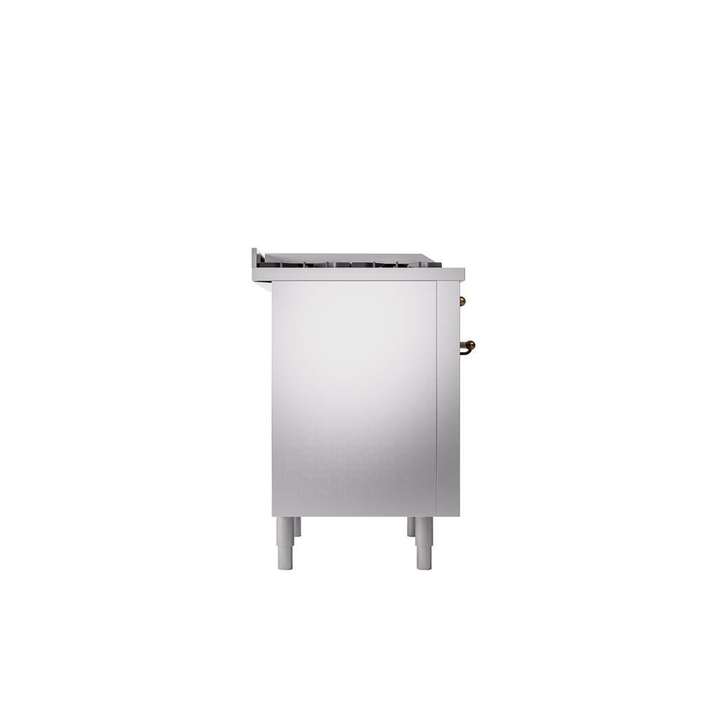 36'' Nostalgie II Series Freestanding Dual Fuel Range - Stainless Steel - Bronze trim - Griddle - Natural Gas