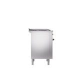 36'' Nostalgie II Series Freestanding Dual Fuel Range - Stainless Steel - Bronze trim - Griddle - Natural Gas