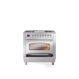 36'' Nostalgie II Series Freestanding Dual Fuel Range - Stainless Steel - Bronze trim - Griddle - Natural Gas