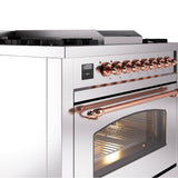 36'' Nostalgie II Series Freestanding Dual Fuel Range - Stainless Steel - Bronze trim - Griddle - Natural Gas