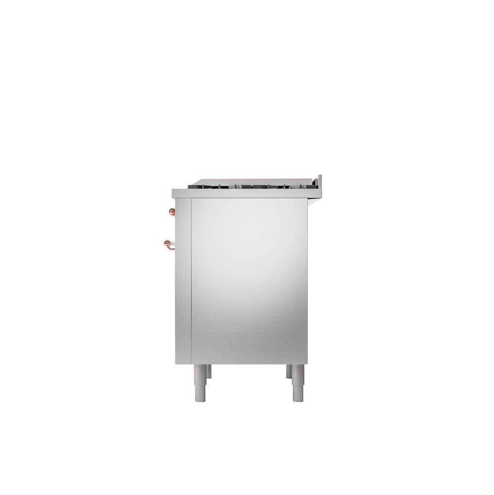 36'' Nostalgie II Series Freestanding Dual Fuel Range - Stainless Steel - Bronze trim - Griddle - Natural Gas