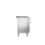36'' Nostalgie II Series Freestanding Dual Fuel Range - Stainless Steel - Bronze trim - Griddle - Natural Gas