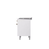 36'' Nostalgie II Series Freestanding Dual Fuel Range - White - Bronze trim - Griddle - Natural Gas