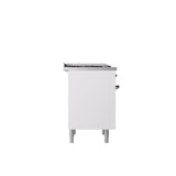 36'' Nostalgie II Series Freestanding Dual Fuel Range - White - Bronze trim - Griddle - Natural Gas
