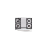 36'' Nostalgie II Series Freestanding Dual Fuel Range - White - Bronze trim - Griddle - Natural Gas