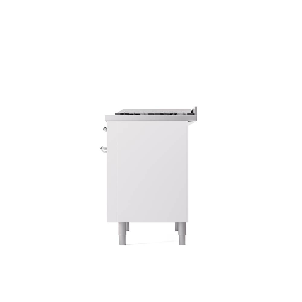 36'' Nostalgie II Series Freestanding Dual Fuel Range - White - Bronze trim - Griddle - Natural Gas