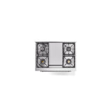 36'' Nostalgie II Series Freestanding Dual Fuel Range - White - Bronze trim - Griddle - Natural Gas