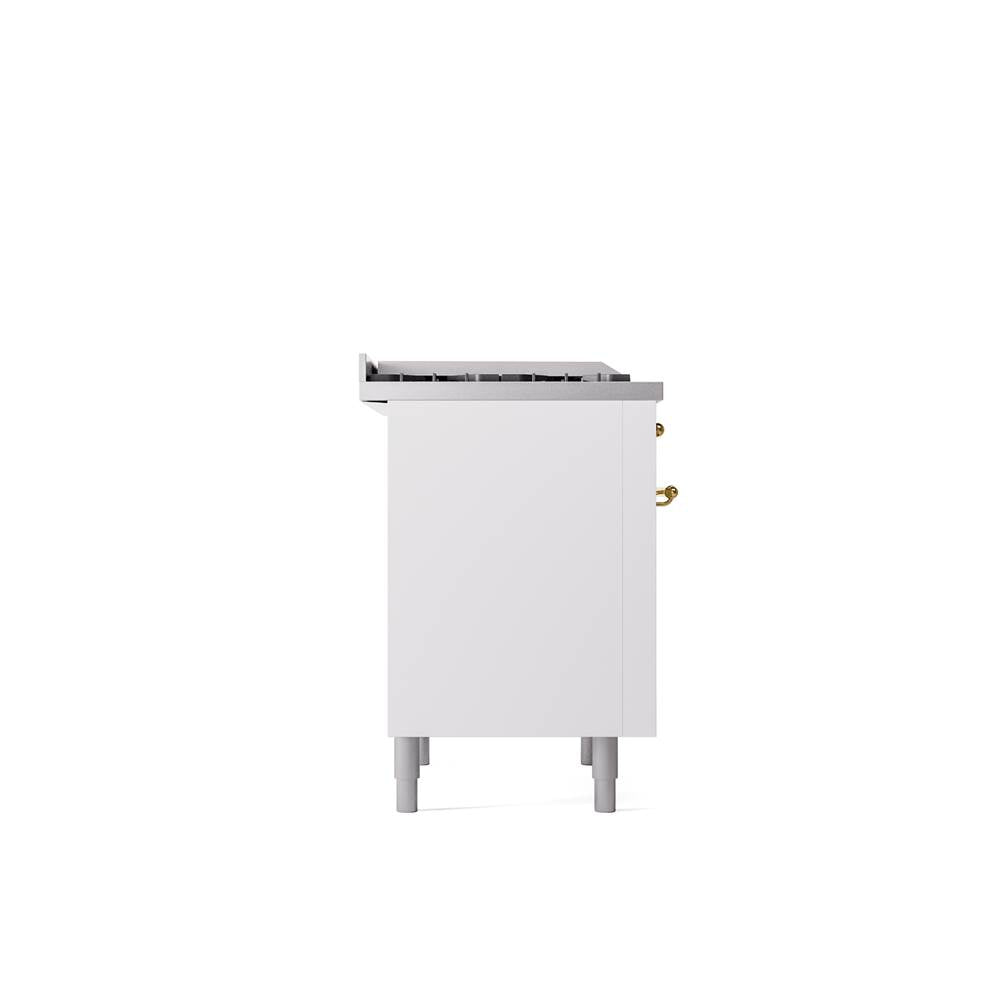 36'' Nostalgie II Series Freestanding Dual Fuel Range - White - Bronze trim - Griddle - Natural Gas