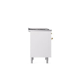 36'' Nostalgie II Series Freestanding Dual Fuel Range - White - Bronze trim - Griddle - Natural Gas