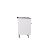 36'' Nostalgie II Series Freestanding Dual Fuel Range - White - Bronze trim - Griddle - Natural Gas
