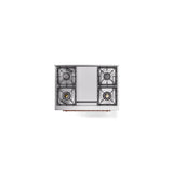 36'' Nostalgie II Series Freestanding Dual Fuel Range - White - Bronze trim - Griddle - Natural Gas