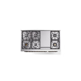 48'' Nostalgie II Series Freestanding Dual Fuel Range - Double Oven - Antique White - Bronze trim - Griddle - Natural Gas
