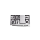 48'' Nostalgie II Series Freestanding Dual Fuel Range - Double Oven - Antique White - Bronze trim - Griddle - Natural Gas