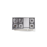 48'' Nostalgie II Series Freestanding Dual Fuel Range - Double Oven - Antique White - Bronze trim - Griddle - Natural Gas