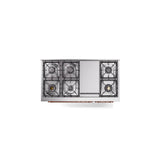 48'' Nostalgie II Series Freestanding Dual Fuel Range - Double Oven - Antique White - Bronze trim - Griddle - Natural Gas