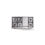 48'' Nostalgie II Series Freestanding Dual Fuel Range - Double Oven - Stainless Steel - Bronze trim - Griddle - Natural Gas