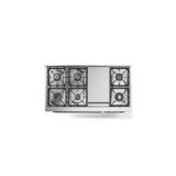 48'' Nostalgie II Series Freestanding Dual Fuel Range - Double Oven - Stainless Steel - Bronze trim - Griddle - Natural Gas