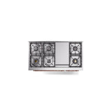 48'' Nostalgie II Series Freestanding Dual Fuel Range - Double Oven - Stainless Steel - Bronze trim - Griddle - Natural Gas