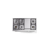 48'' Nostalgie II Series Freestanding Dual Fuel Range - Double Oven - White - Bronze trim - Griddle - Natural Gas