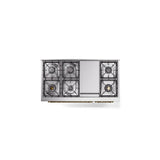 48'' Nostalgie II Series Freestanding Dual Fuel Range - Double Oven - White - Bronze trim - Griddle - Natural Gas