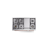 48'' Nostalgie II Series Freestanding Dual Fuel Range - Double Oven - White - Bronze trim - Griddle - Natural Gas