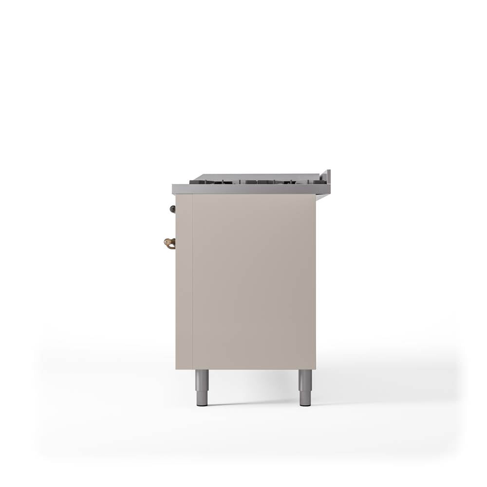 60'' Nostalgie II Series Freestanding Dual Fuel Range - Double Oven - Antique White - Bronze trim - Griddle - Natural Gas