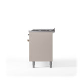 60'' Nostalgie II Series Freestanding Dual Fuel Range - Double Oven - Antique White - Bronze trim - Griddle - Natural Gas