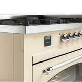 60'' Nostalgie II Series Freestanding Dual Fuel Range - Double Oven - Antique White - Bronze trim - Griddle - Natural Gas