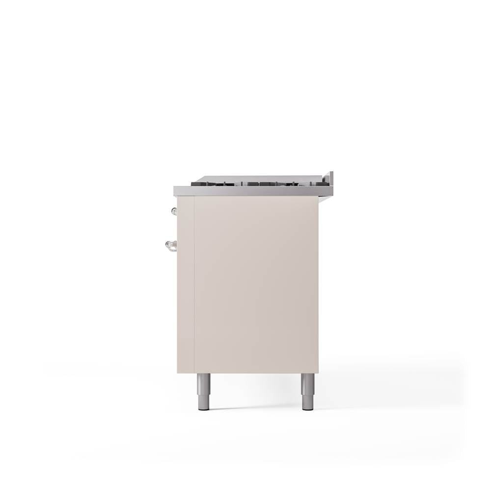 60'' Nostalgie II Series Freestanding Dual Fuel Range - Double Oven - Antique White - Bronze trim - Griddle - Natural Gas