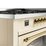 60'' Nostalgie II Series Freestanding Dual Fuel Range - Double Oven - Antique White - Bronze trim - Griddle - Natural Gas
