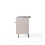 60'' Nostalgie II Series Freestanding Dual Fuel Range - Double Oven - Antique White - Bronze trim - Griddle - Natural Gas