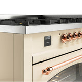 60'' Nostalgie II Series Freestanding Dual Fuel Range - Double Oven - Antique White - Bronze trim - Griddle - Natural Gas