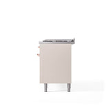 60'' Nostalgie II Series Freestanding Dual Fuel Range - Double Oven - Antique White - Bronze trim - Griddle - Natural Gas