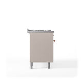 60'' Nostalgie II Series Freestanding Dual Fuel Range - Double Oven - Antique White - Bronze trim - Griddle - Natural Gas
