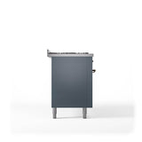 60'' Nostalgie II Series Freestanding Dual Fuel Range - Double Oven - Blue Grey - Bronze trim - Griddle - Natural Gas